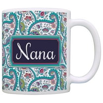 ThisWear Mother's Day Gift for Nana Birthday Gift 11 ounce Coffee Mug Paisley