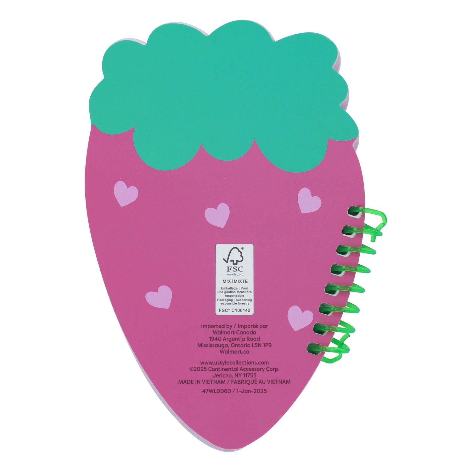 Mini bloc-notes U Style, 50 feuilles - Fraise