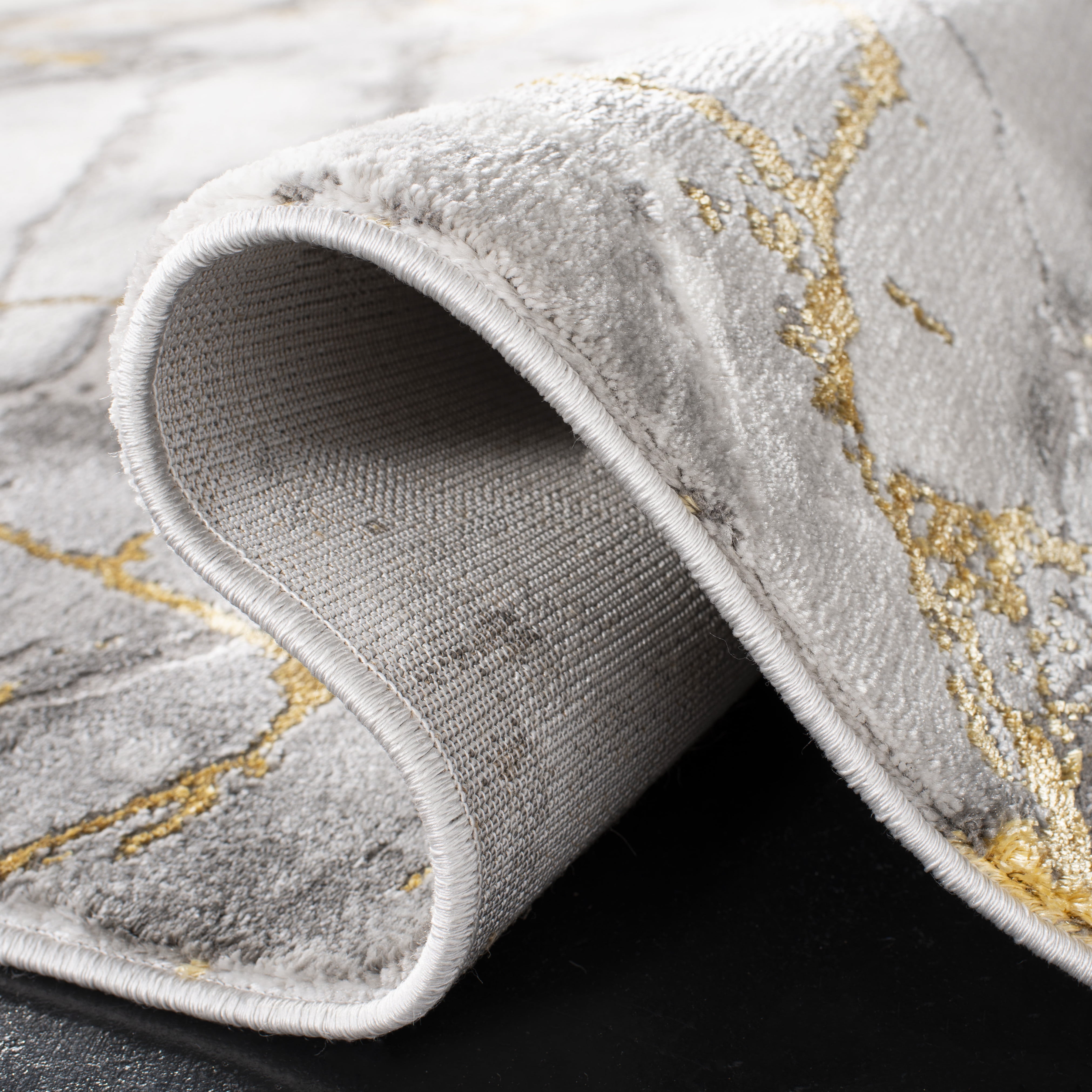 SAFAVIEH Craft Paul Abstract Runner Rug, Grey/Gold, 2'3" x 10'