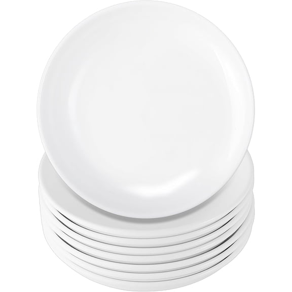 8 Pieces Ceramic Dessert Plates,6 inch White Appetizer Plates,Round Dessert Salad Plate,Ceramic Dinner Plate,Ceramic Serving Dishes for Appetizers Salad Cake, Microwave & Dishwasher Safe