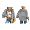 thumbnail image 2 of Women's 3/4 Sleeve Boho Cardigan Geo Printed Open Front Jackets Outerwear Light Gray S, 2 of 7