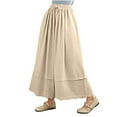 thumbnail image 1 of biudgviw Womens Wide Leg Pants Ruffle Palazzo Culottes Casual Soft Elastic Waist Drawstring Flowy Pants with Pockets, 1 of 5
