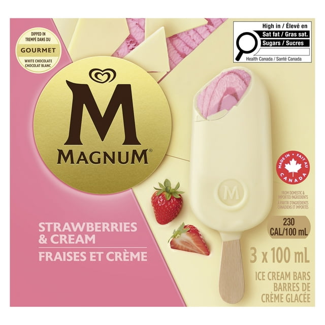 Magnum Strawberries & Cream Ice Cream Bar, 3 x 100 mL