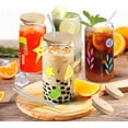 thumbnail image 6 of Qishi 16 oz Beer and Beverage Glass Straws, Great for Home Use, with Clear Bamboo Lids (Set of 4), 6 of 8