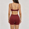 thumbnail image 5 of Two Piece Casual Workout Sets for Women Athletic 2 Piece Summer Outfits Lounge Matching Sets Clothing,Fitness(Wine,XL), 5 of 8