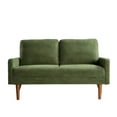 thumbnail image 5 of Xukmct 2 Seater Loveseat Sofa with Wood Legs, Upholstered Velvet Sofa Couch Living Room, Home, Apartment, Office, Green, 5 of 8