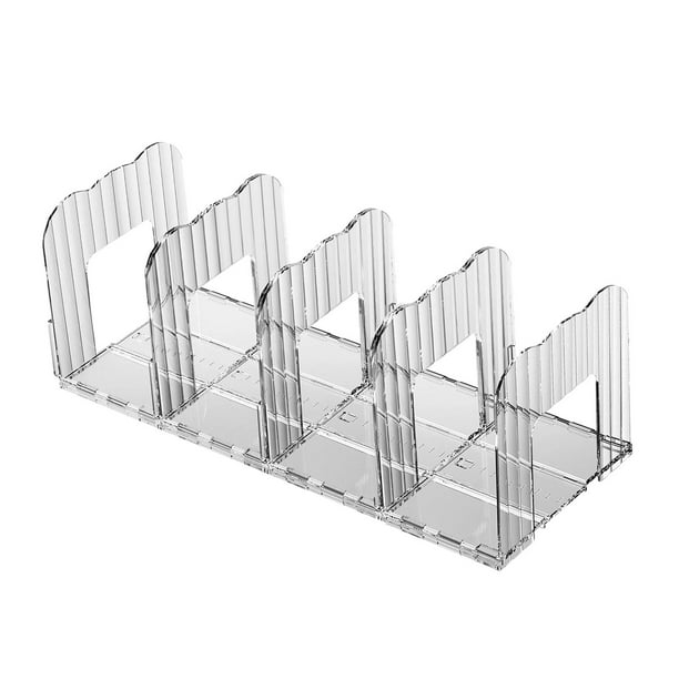 Organizador de bolsos, divisor de estantes, compartimento de almacenamiento, caja de almacenamiento, organización, Blanco transparente 4 cuadrículas