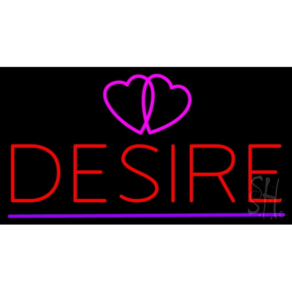 Desire LED Neon Sign 13 x 24 - inches, Black Square Cut Acrylic Backing, with Dimmer - Bright and Premium built indoor LED Neon Sign for Defence Force.
