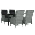 thumbnail image 3 of Carevas 5 Piece Patio Dining Set Gray Poly Rattan, 3 of 7