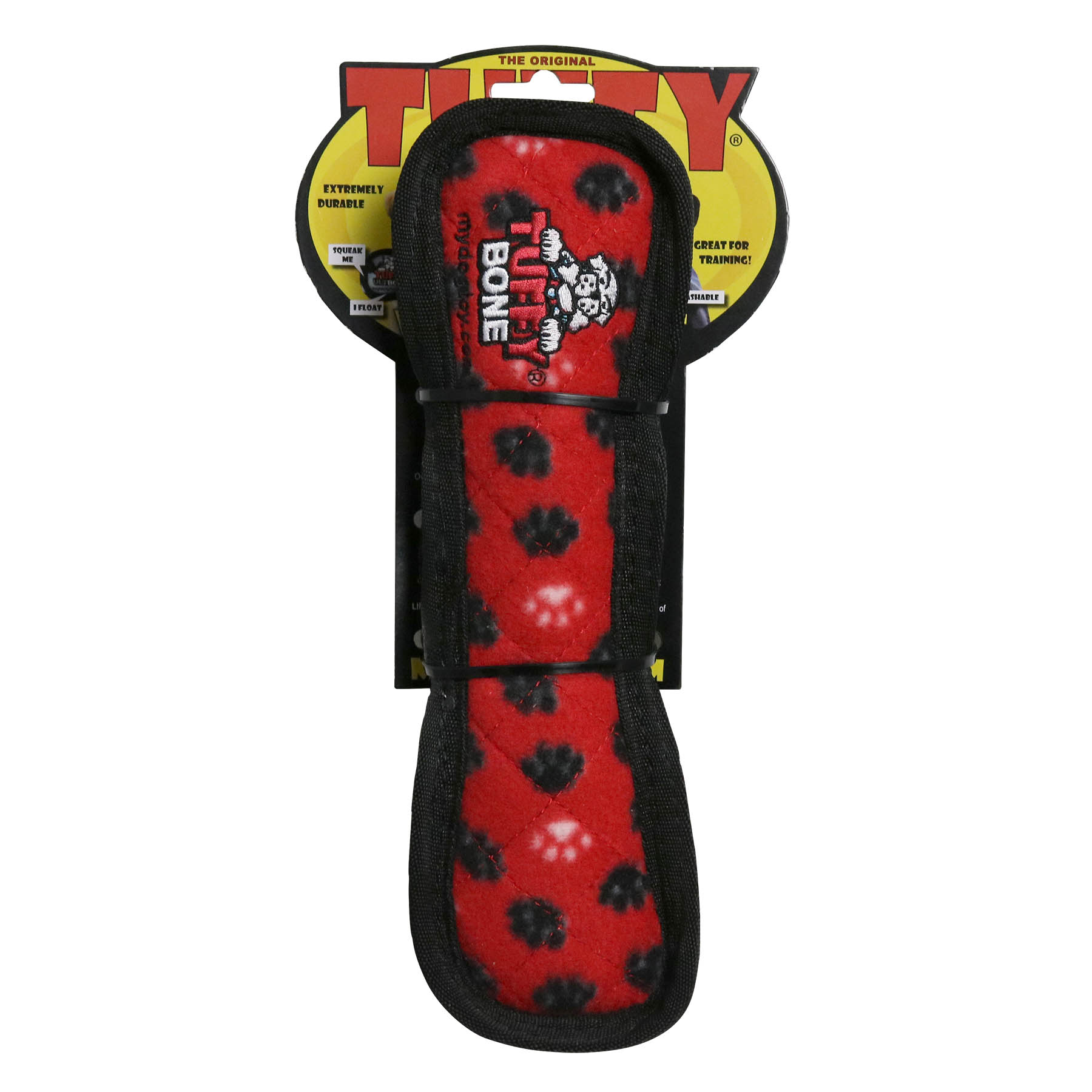 TUFFY® Ultimate Bone Red Paw, 2-Pack Durable Plush Squeaky Dog Toys