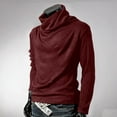 thumbnail image 6 of TFEOQRY Men's Turtleneck Sweater Solid Color Long Sleeve Knitted Pullover Fall Winter Warm Basic Tops Burgundy, 6 of 9