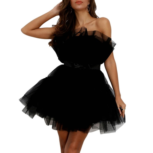 Black Strapless fit and flare dress – ERRE Fashion