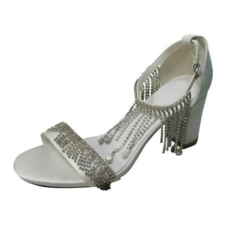 

zuwimk Womens Sandals Women s Elastic Ankle Strap Espadrilles Wedge Sandals White
