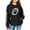 Black, variant on KAUOD Girls Ribbed Pullover Hoodies Baseball Oversized Long Sleeve Cute Hoodie Sweatshirts Kids Lightweight Loose Tops