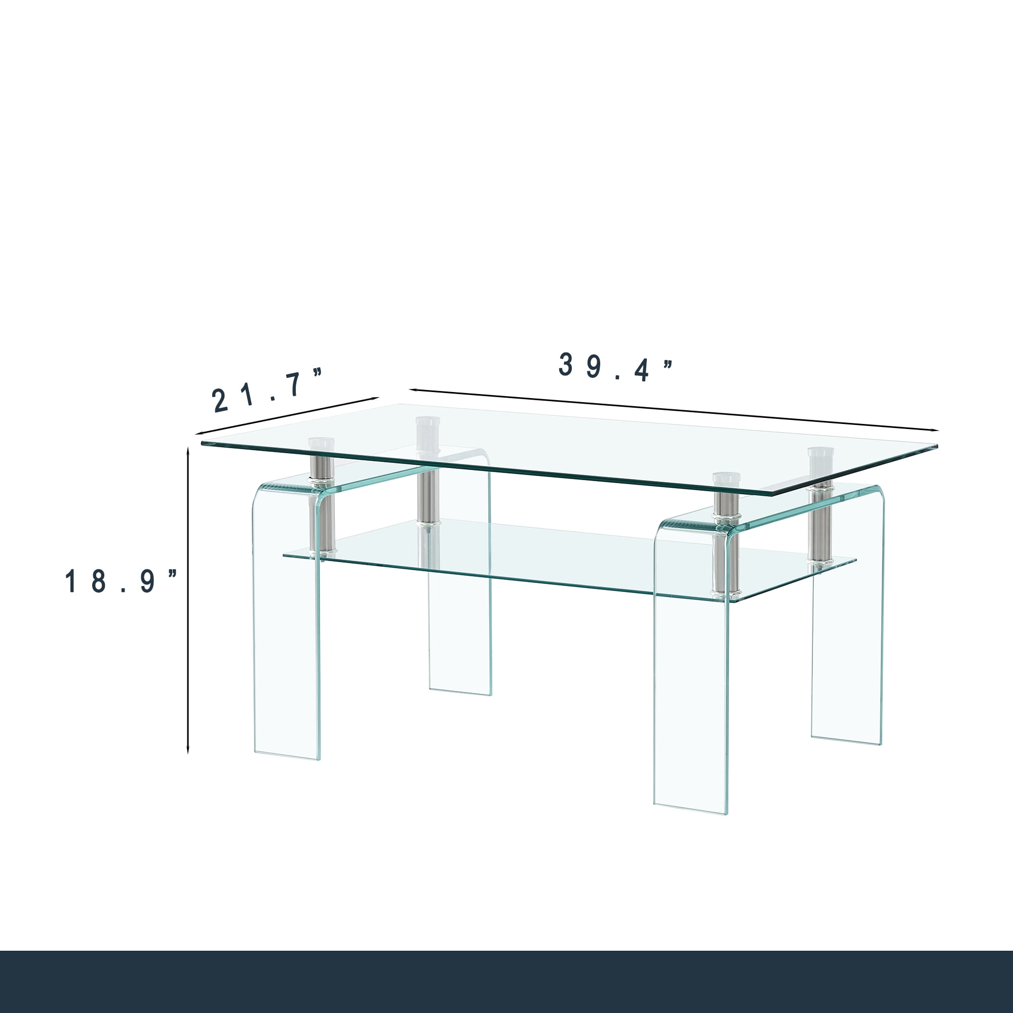Yardi Yard Clear Living Room Center Table with Glass Top, Rectangle Coffee Table for Home Office Yardi Yard Clear Living Room Center Table with Glass Top, Rectangle Coffee Table for Home Office
