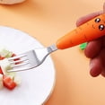 thumbnail image 3 of Clearance！FNGZ Tableware Spoon Cute Cartoon Carrot Cutlery Food Material Kid Stainless Steel Tableware Carrot Fork Spoon, 3 of 4