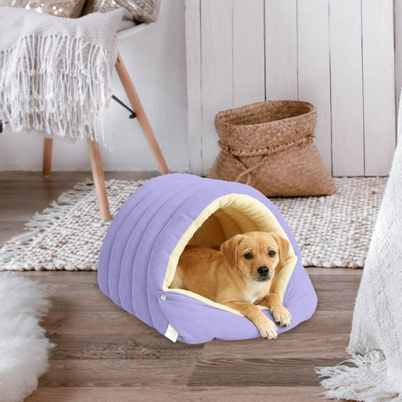 SLYNSHome Dog Bed for Small Dogs,Purple Dog Nest Washable Anti-Slip Cat Cave Bed Winter Cozy Pet Bed for Puppy Kitten