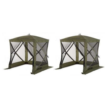 Screen Room Gazebo - Clam Quick Set Traveler Portable Camping Outdoor Gazebo Canopy Shelter (2 Pack)