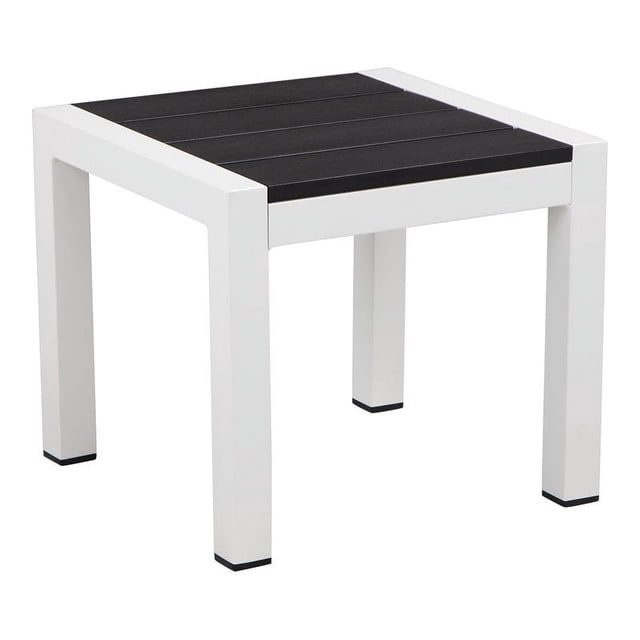 Pangea Home Brise Moderne Cadre en Aluminium Patio Table d'Appoint en Blanc/noir