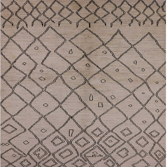 Ahgly Company Machine Washable Indoor Square Industrial Modern Puce Purple Area Rugs, 8' Square