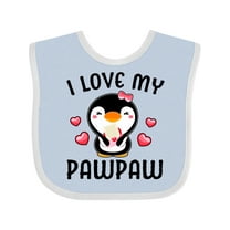 Inktastic I Love My Pawpaw with Cute Penguin and Hearts Girls Baby Bib