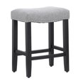 thumbnail image 1 of 24" Upholstered Saddle Seat Counter Stool in Gray, 1 of 5