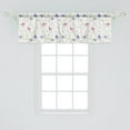 thumbnail image 2 of Ambesonne Floral Window Valance, Hand Drawn Aquilegia Flower, 54" X 18", Blue Violet Green, 2 of 3