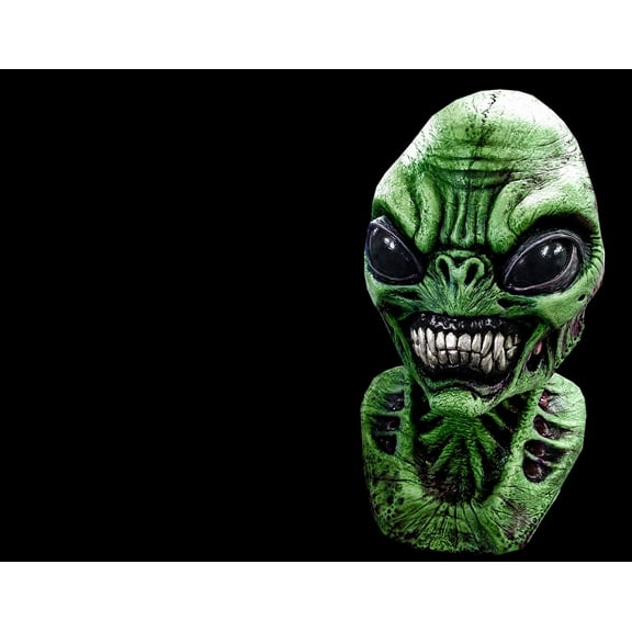 Green Alpha Centauri Area 51 Alien - Lord Grimley's Manor Halloween Adult Unisex Latex Full Mask