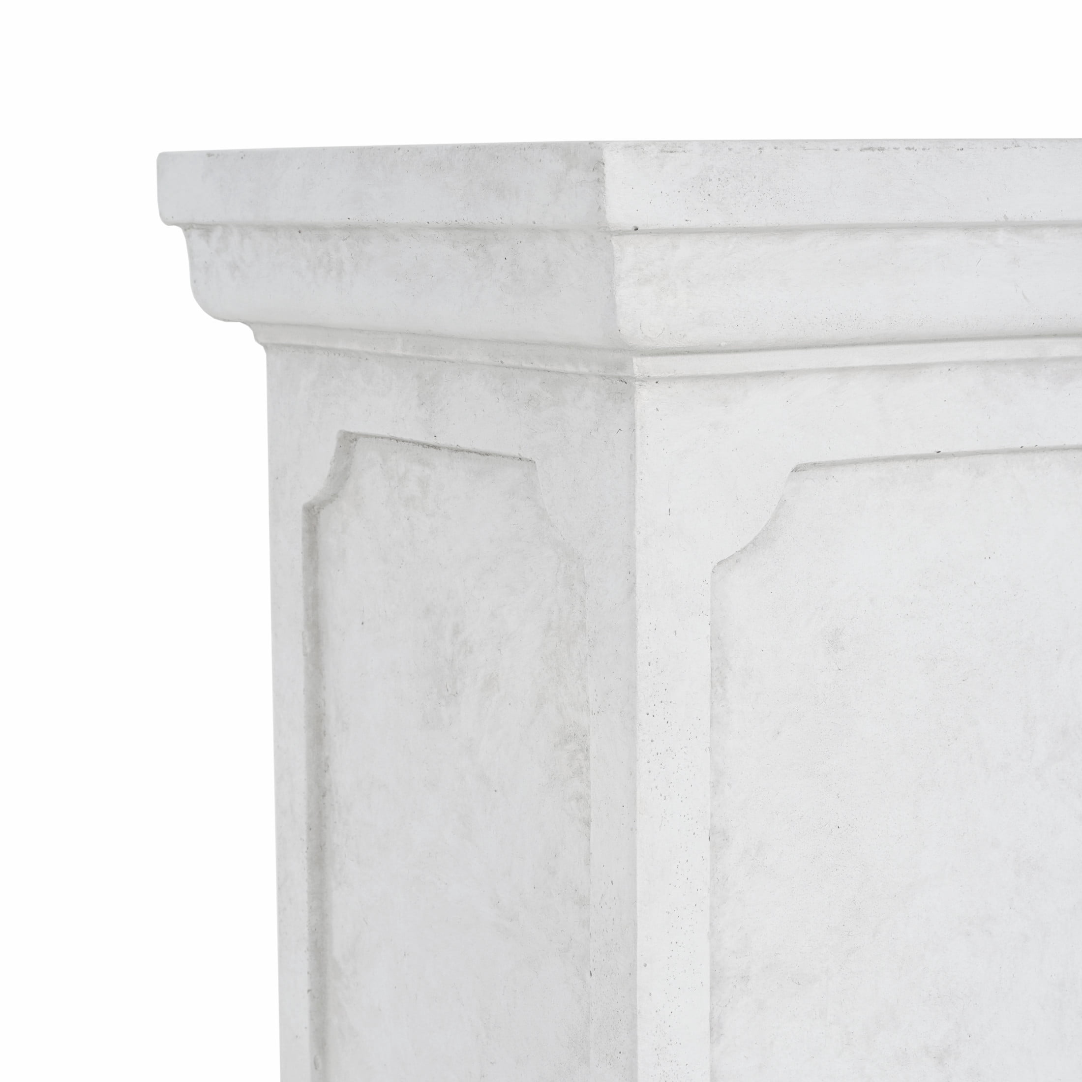 Christopher Knight Home 25.75" Outdoor Classic Plant Stand with Square Pedestal, Antique White