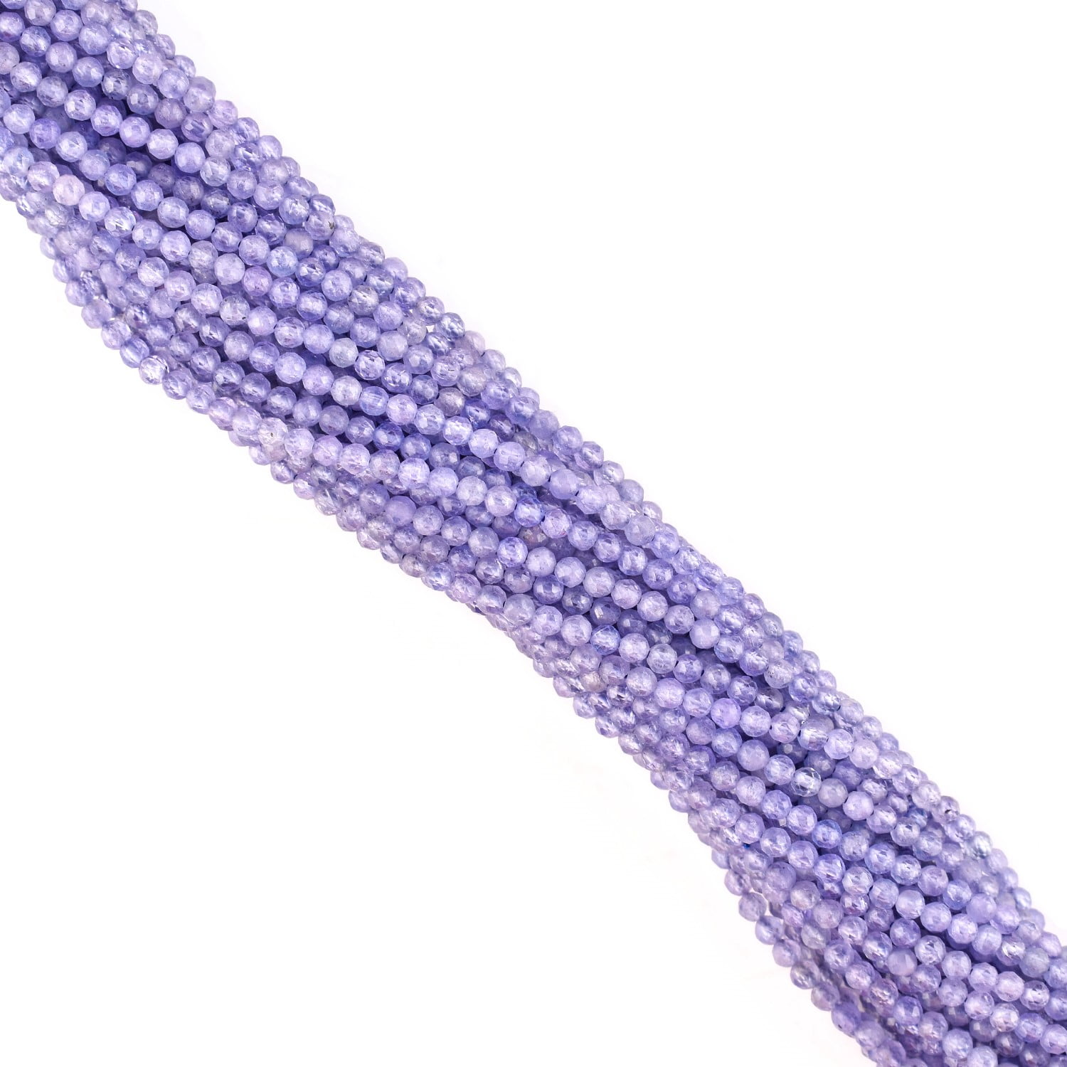 QNAVIC Genuine Blue Tanzanite Gemstone Micro Faceted Rounds Beads Strand Drilled Stone Chakra Healing Crystals DIY Jewelry Making Wholesale Bulk Loose Supply Strand 30 Centimeter (1 Strand)
