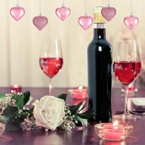 HCBY 12 Pack Small Heart-Shaped Ornaments, Romantic Glitter Hanging Decor for Valentine‘s Day & Christmas Tree, Party Wedding Garland(Pink,2.36"X1.77")