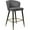 Grey, variant on Maykoosh City Sleek Modern, Contemporary Velvet Upholstered Counter Height Stool with Channel Tufting and Gold Tipped, Black Metal Legs, Grey, 20" W x 21" D x 36.5" H-Color:Black