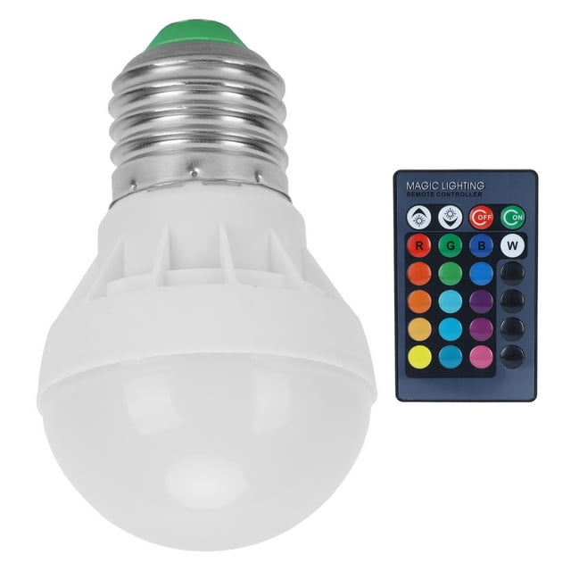 Bombilla RGB+W 3W E27 Control remoto Lámpara que cambia de color Decoración del hogar 85265V