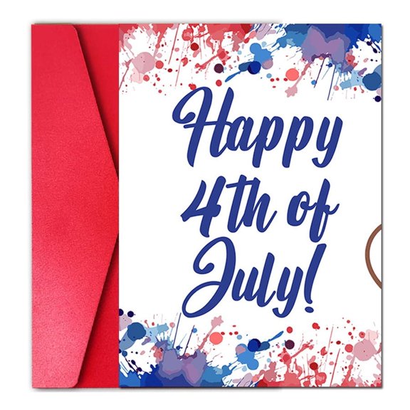 Happy 4th of July Greeting Card with Red Envelope - Celebrate Independence Day in Style