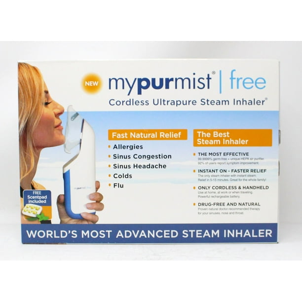 MyPurMist Free Ultrapure Handheld Personal Steam Inhaler (Cordless),  Vaporizer and Humidifier - Walmart.com