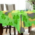thumbnail image 3 of Coolnut St Patrick Clover Coin Pot Tablecloth Rectangle Colorful Table Cloth Large Square Table Cover for Dining Kitchen Party 54"x54" Decor Gift, 3 of 7