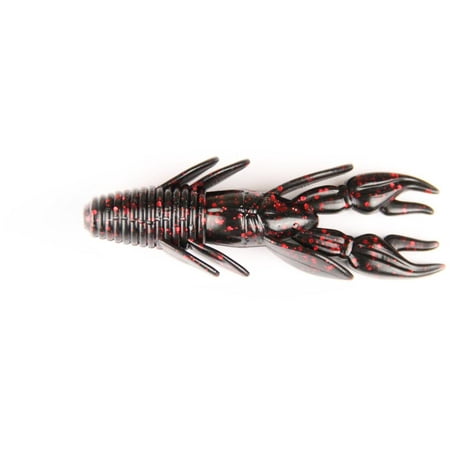 X Zone Fishing Lure 11911 3.5 Punisher Punch Craw Black Red Flake 8 Per Pack