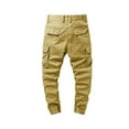 thumbnail image 4 of miqiqism Mens Military Cargo Tactical Pants with Pockets Man Ripstop Stretch Cotton Relaxed Fit Trousers Outdoor Solid Color Hiking Pants,Yellow,Small, 4 of 6