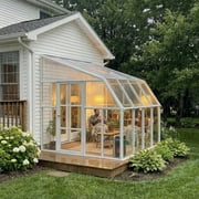 Palram - Canopia Sun Room 8 x 8 Polycarbonate Walk-In Greenhouse - White - with Roof Vent