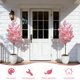thumbnail image 3 of QinaQin Árbol artificial alto de flor de cerezo rosa, planta decorativa con flores de seda para interior o exterior, ideal para hogar, oficina, boda, fiesta u hotel, 3 of 9