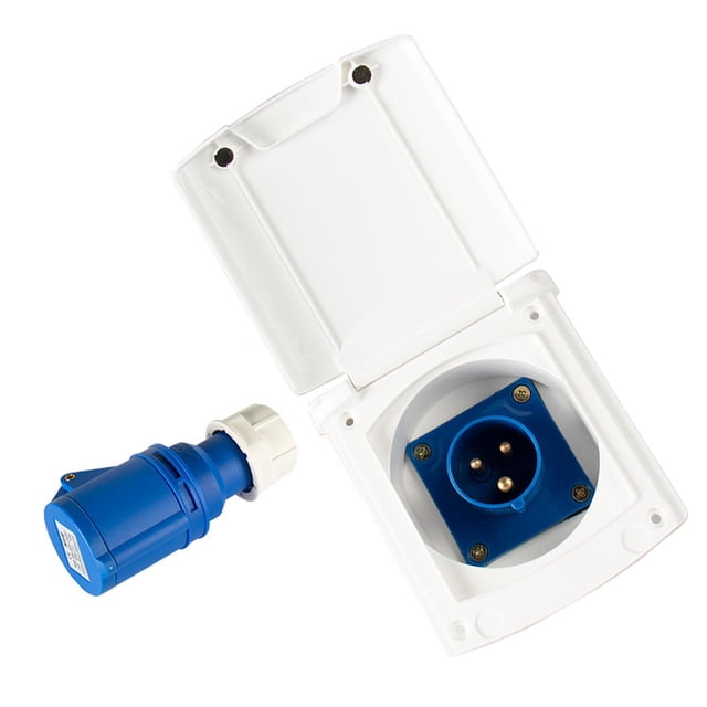 Kenally Enchufe y toma de corriente exterior IP44 RV con cubierta para viajes en caravana al aire libre Accesorios para motos