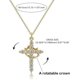 thumbnail image 2 of Gold Cross Necklace with Crown Charm for Women Trendy Dainty 18K Gold Plated, 2 of 5