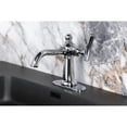 thumbnail image 2 of Kingston Brass KSD3541TKL Hallerbos One-Handle 1-Hole Bathroom Faucet with Deck Plate and Push Pop-Up Drain in Polished Chrome, 2 of 7