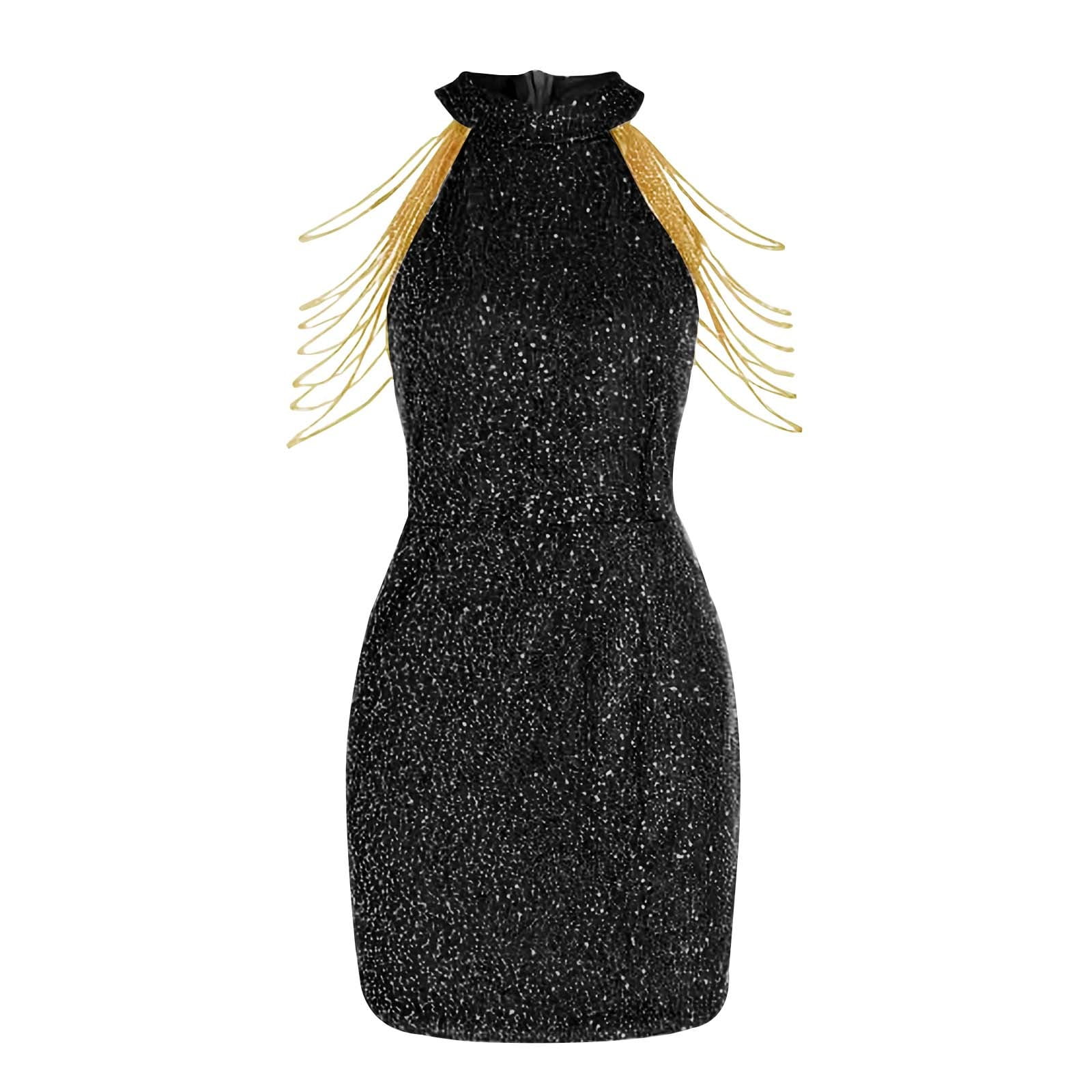 GDREDA Maxi Dresses for Women's Solid Color Fashion Halter Neck