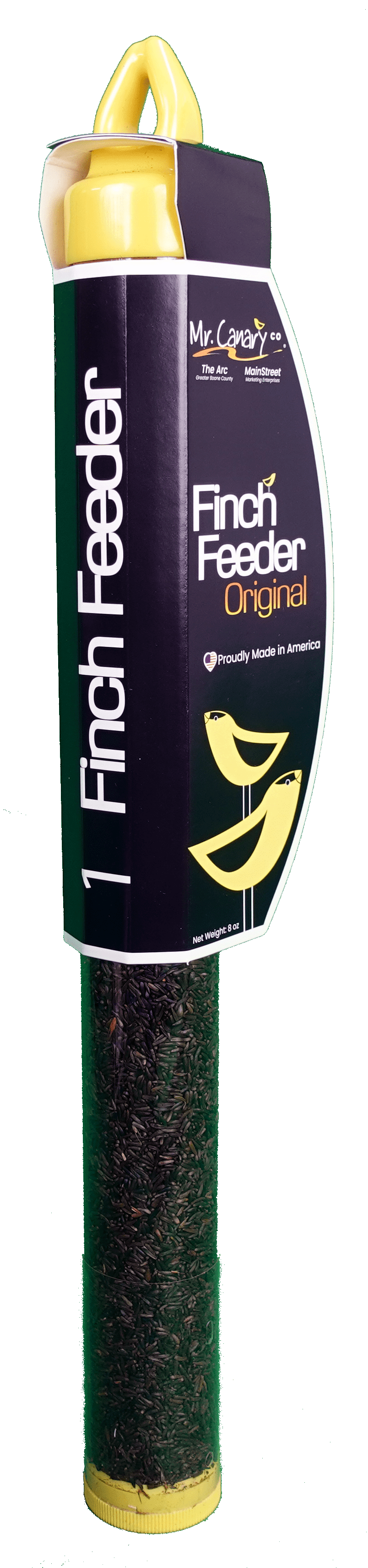Mr. Canary Original Nyjer Finkenfutterstation – 4 Stück, Befüllt Mit Samen (227 G), Für Finken & Kleine Singvögel