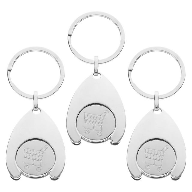 OULII 3pcs Reusable Trolley Tokens for Keys in Grocery Shopping