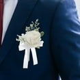 thumbnail image 4 of 2x Corsage de Pecho Sunnimix Accesorios de Traje Formal Boutonniere Flor en el ojal, 4 of 8