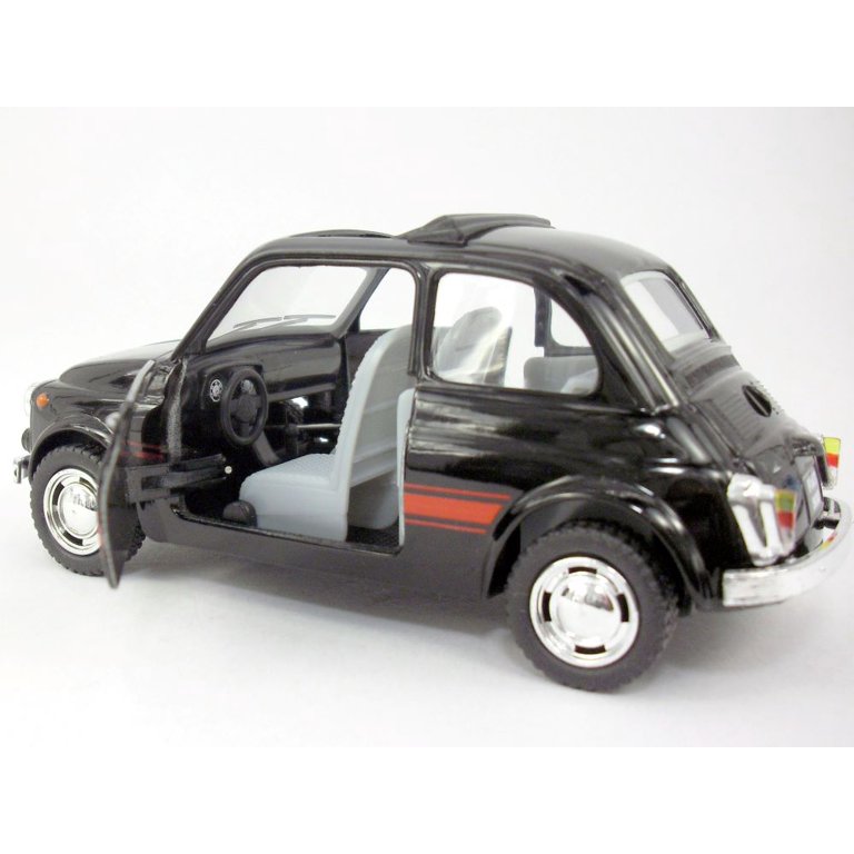 Classic Fiat 500 1/24 Scale Diecast Model - Black - Walmart.com
