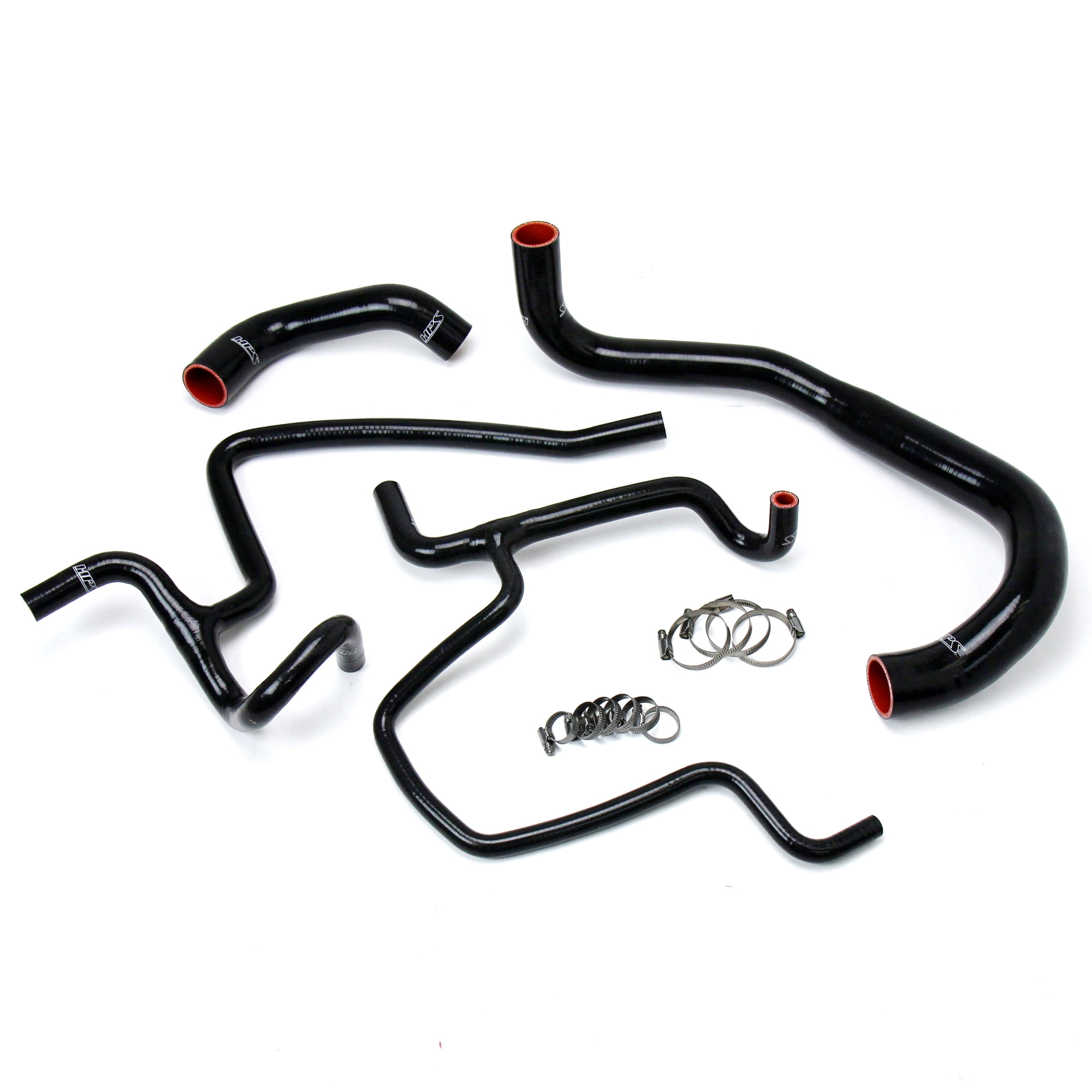 HPS Black Reinforced Silicone Radiator + Heater Hose Kit Coolant for
