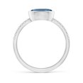 thumbnail image 2 of ANGARA Natural Bezel-Set Oval 1.5 ct London Blue Topaz and Diamond Ring in 14K White Gold for Women (Size-8x6mm) | November Birthstone Jewelry for Women | London Blue Topaz Ring (Ring Size- 11), 2 of 10